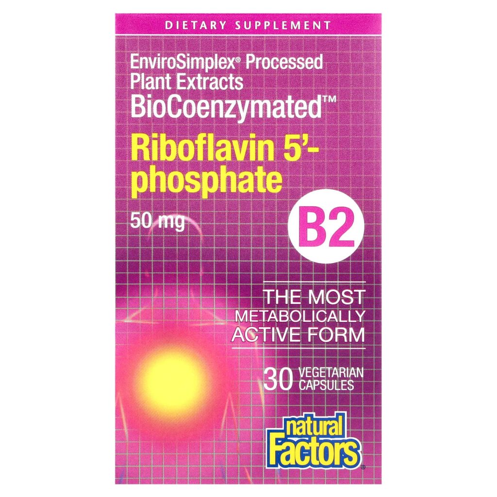 Natural Factors, BioCoenzymated™，B2，核黃素 5'-磷酸，50 毫克，30 粒素食膠囊